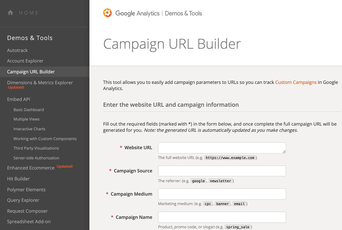 Google URL Builder