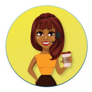woman holding coffee yellow background