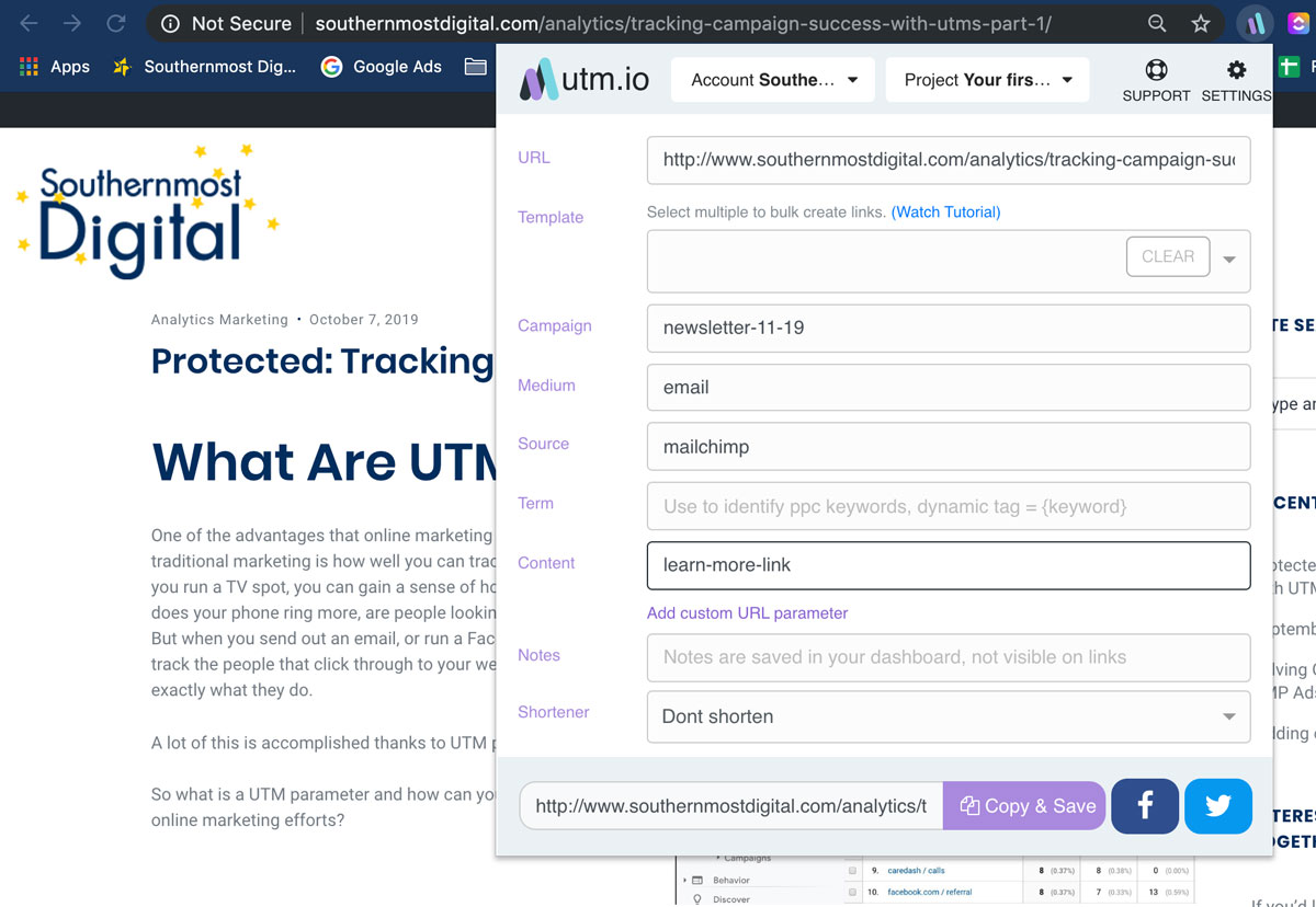 UTM.IO URL Builder