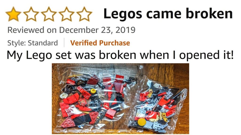 one star review lego set